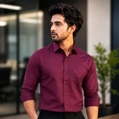 Men's Waterproof Formal Shirt - Maroon